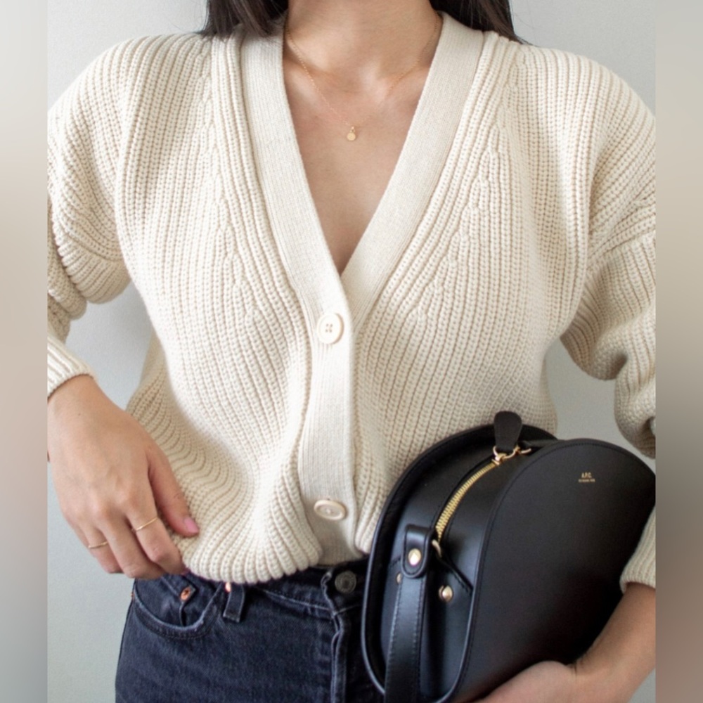 Tradlands Cotton Shelter Cardigan in Birch